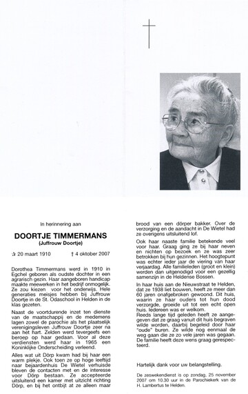 Dorothea (Doortje) Timmermans